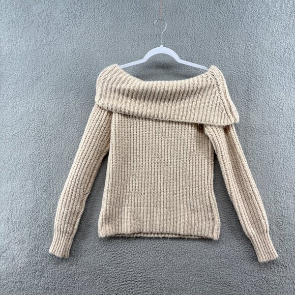 Meshki Cream Off-the-Shoulder Knit Sweater - Picture 4 of 12